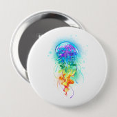 Rainbow-Qualle Button (Vorne & Hinten)