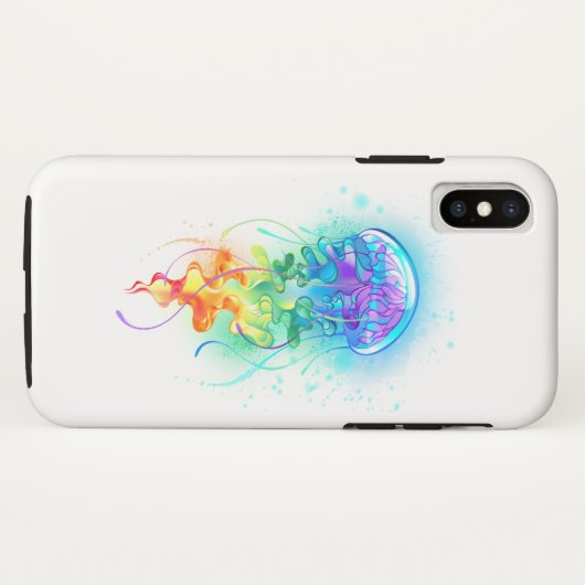 Rainbow-Qualle Case-Mate iPhone Hülle (Rückseite (Horizontal))