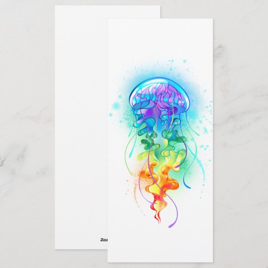 Rainbow-Qualle Feiertagskarte (Vorne/Hinten)