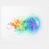Rainbow-Qualle Fleecedecke (Vorderseite (Horizontal))
