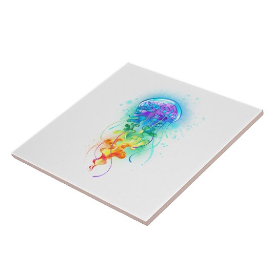 Rainbow-Qualle Fliese (Seite)
