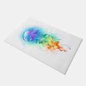 Rainbow-Qualle Fußmatte (Schrägansicht)