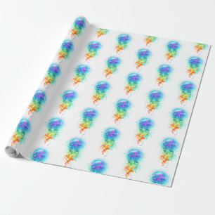 Rainbow-Qualle Geschenkpapier