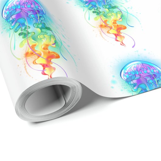 Rainbow-Qualle Geschenkpapier (Rolleneckpunkt)