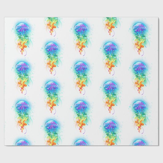 Rainbow-Qualle Geschenkpapier (Flach)