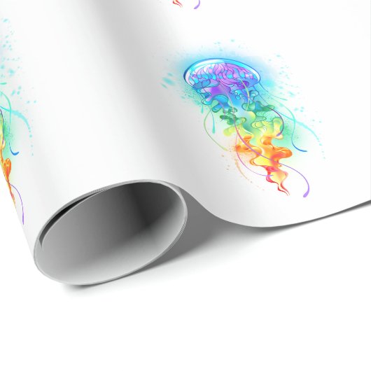 Rainbow-Qualle Geschenkpapier (Rolleneckpunkt)