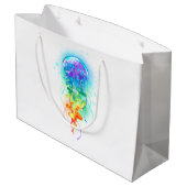 Rainbow-Qualle Große Geschenktüte (Rückseite Schrägansicht)
