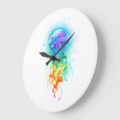 Rainbow-Qualle Große Wanduhr (Winkel)