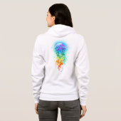 Rainbow-Qualle Hoodie (Schwarz voll)