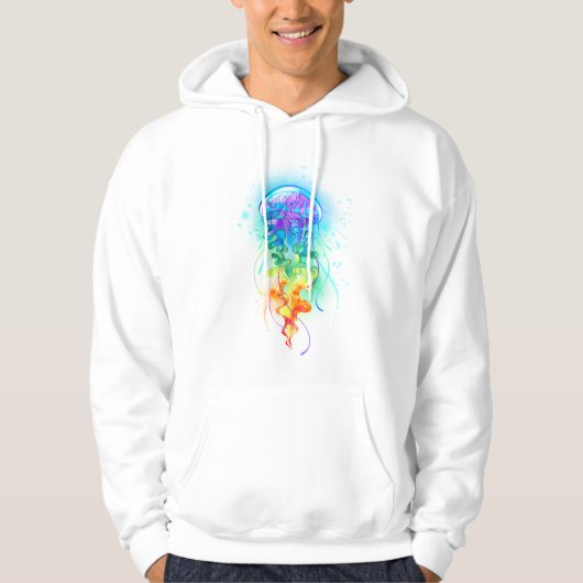 Rainbow-Qualle Hoodie (Vorderseite)