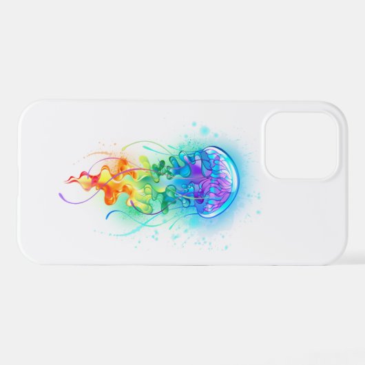 Rainbow-Qualle iPhone Hülle (Rückseite (Horizontal))
