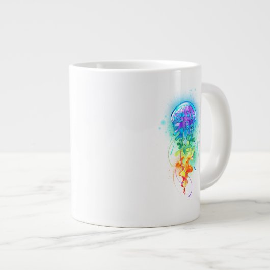 Rainbow-Qualle Jumbo-Tasse (Vorderseite Rechts)