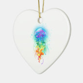 Rainbow-Qualle Keramik Ornament (Links)
