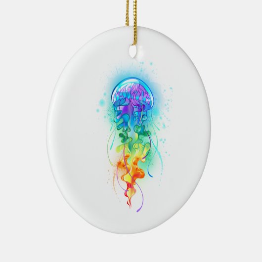 Rainbow-Qualle Keramik Ornament (Rechts)