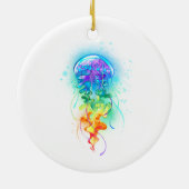 Rainbow-Qualle Keramik Ornament (Hinten)