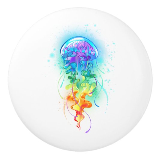 Rainbow-Qualle Keramikknauf (Vorderseite)