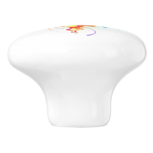 Rainbow-Qualle Keramikknauf (Seitenansicht)