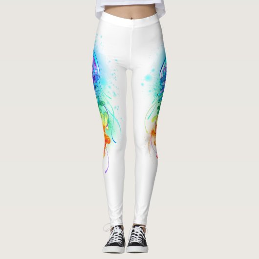 Rainbow-Qualle Leggings (Vorderseite)