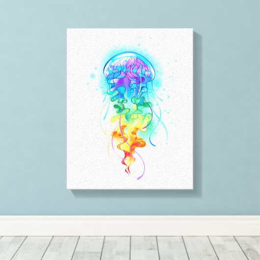 Rainbow-Qualle Leinwanddruck (Insitu (Holzboden))