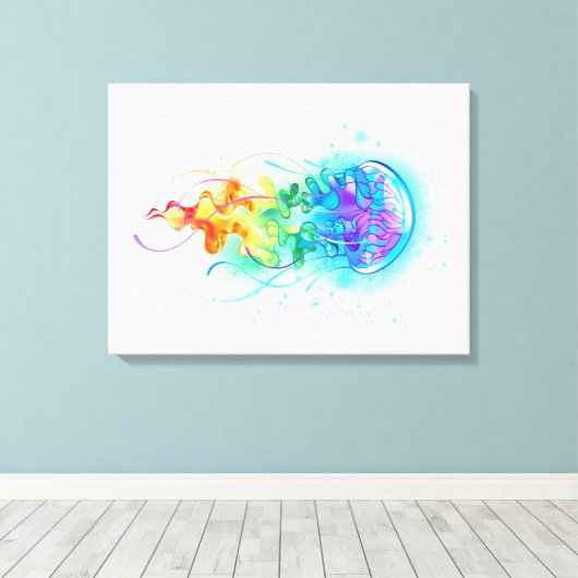 Rainbow-Qualle Leinwanddruck (Insitu (Holzboden))