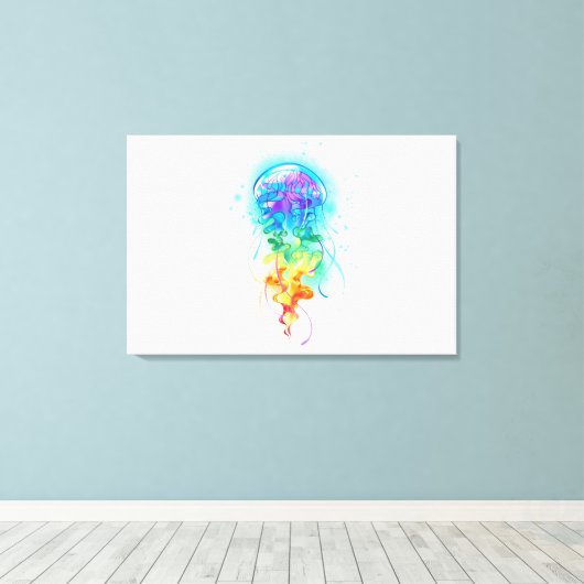 Rainbow-Qualle Leinwanddruck (Insitu (Holzboden))