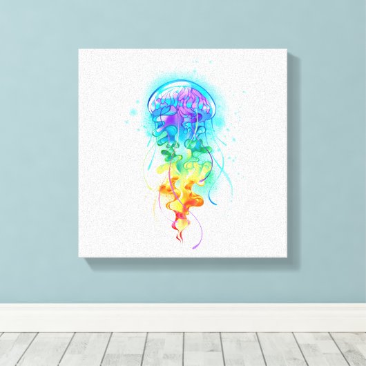 Rainbow-Qualle Leinwanddruck (Insitu (Holzboden))