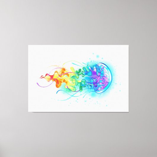 Rainbow-Qualle Leinwanddruck (Vorderseite)