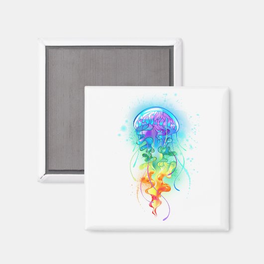 Rainbow-Qualle Magnet (Vorderseite/Rückseite)