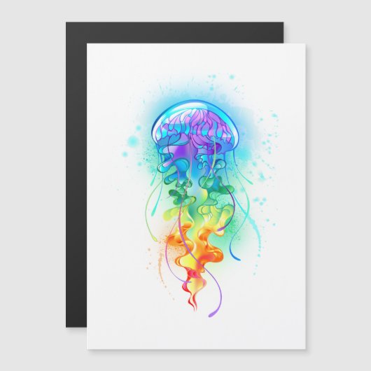 Rainbow-Qualle Magneteinladung (Vorne/Hinten)