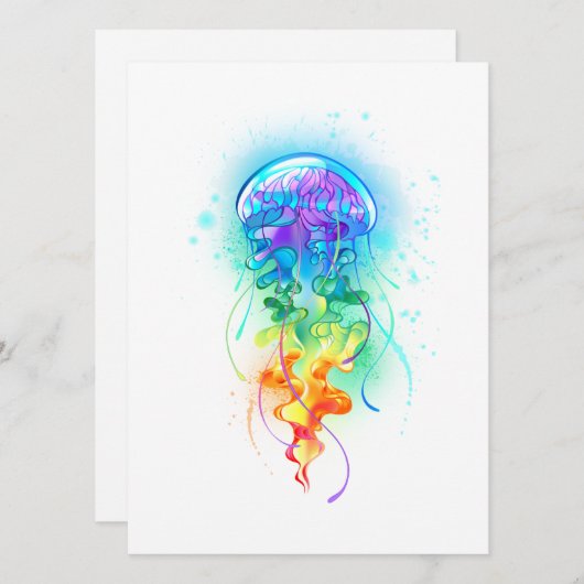 Rainbow-Qualle Menükarte (Vorne/Hinten)