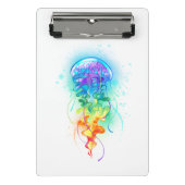 Rainbow-Qualle Mini Klemmbrett (Vorderseite)