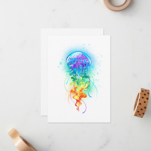 Rainbow-Qualle Mitteilungskarte (Vorderseite/Rückseite Beispiel)