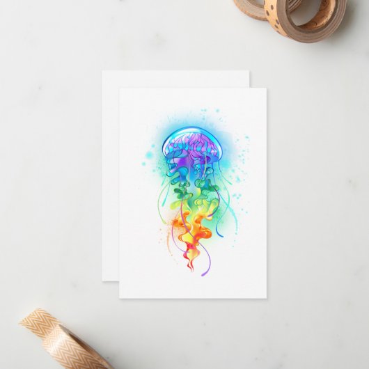 Rainbow-Qualle Mitteilungskarte (Vorderseite/Rückseite Beispiel)