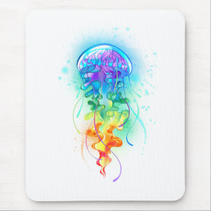 Rainbow-Qualle Mousepad