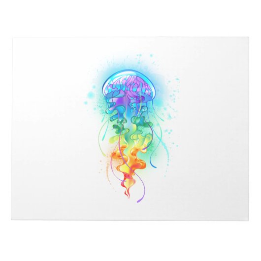 Rainbow-Qualle Notizblock (Vorderseite)