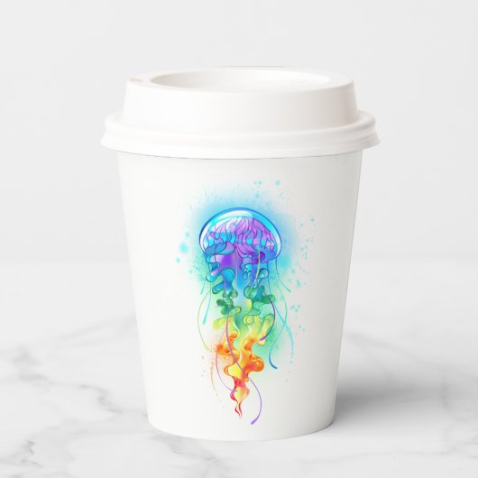 Rainbow-Qualle Pappbecher (Rückseite)