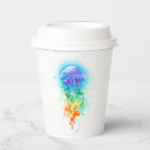 Rainbow-Qualle Pappbecher (Vorderseite)