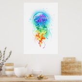 Rainbow-Qualle Poster (Küche)