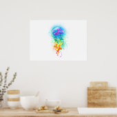 Rainbow-Qualle Poster (Küche)