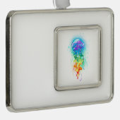 Rainbow-Qualle Rahmen-Ornament Silber (Rechts)