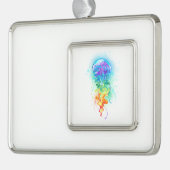 Rainbow-Qualle Rahmen-Ornament Silber (Links)