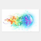 Rainbow-Qualle Rechteckiger Aufkleber (Vorderseite)
