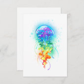 Rainbow-Qualle RSVP Karte (Vorne/Hinten)