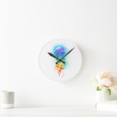 Rainbow-Qualle Runde Wanduhr (Zuhause)