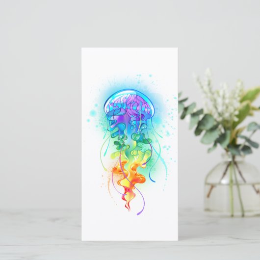 Rainbow-Qualle Save The Date (Stehend Vorderseite)