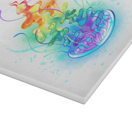 Rainbow-Qualle Schneidebrett (Ecke)
