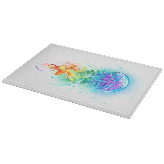 Rainbow-Qualle Schneidebrett (Ecke)