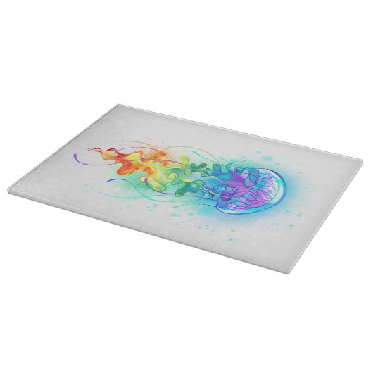 Rainbow-Qualle Schneidebrett (Ecke)
