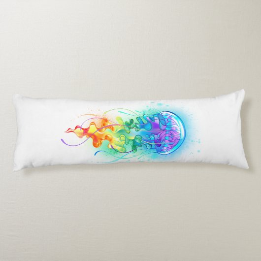 Rainbow-Qualle Seitenschläferkissen (Rückseite)