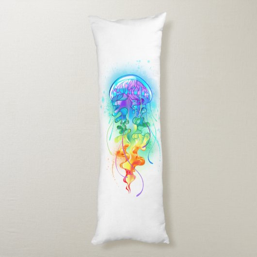 Rainbow-Qualle Seitenschläferkissen (Rückseite (Vertikal))